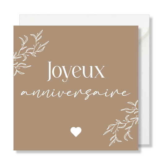 Carte de vœux 10x10cm "Joyeux Anniversaire"