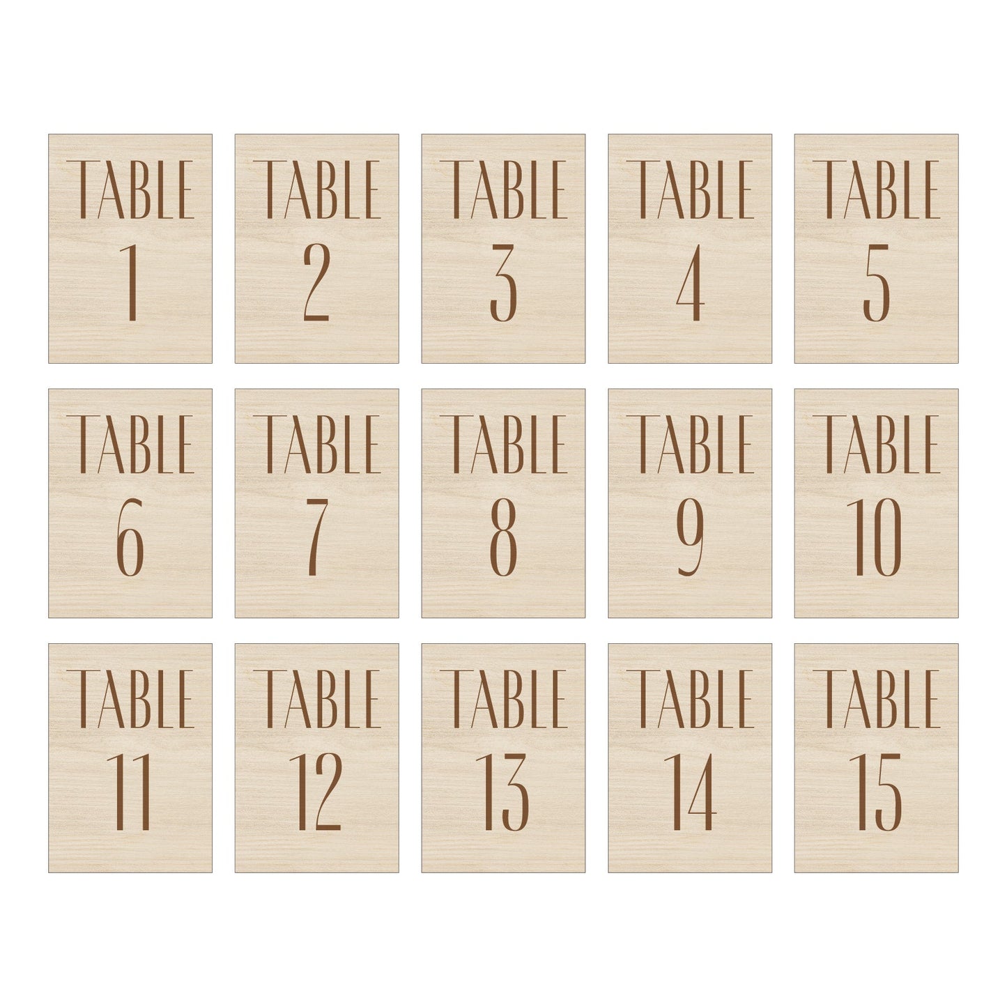 Numéros de table en bois modèle 4