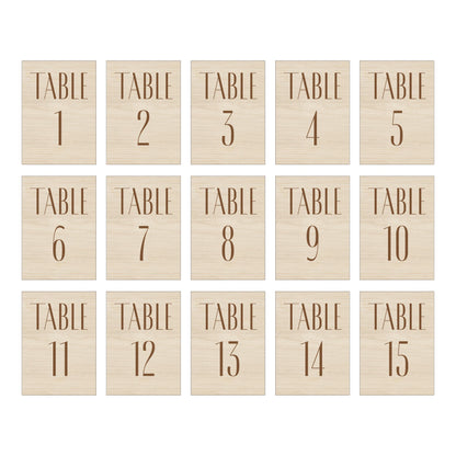 Numéros de table en bois modèle 4