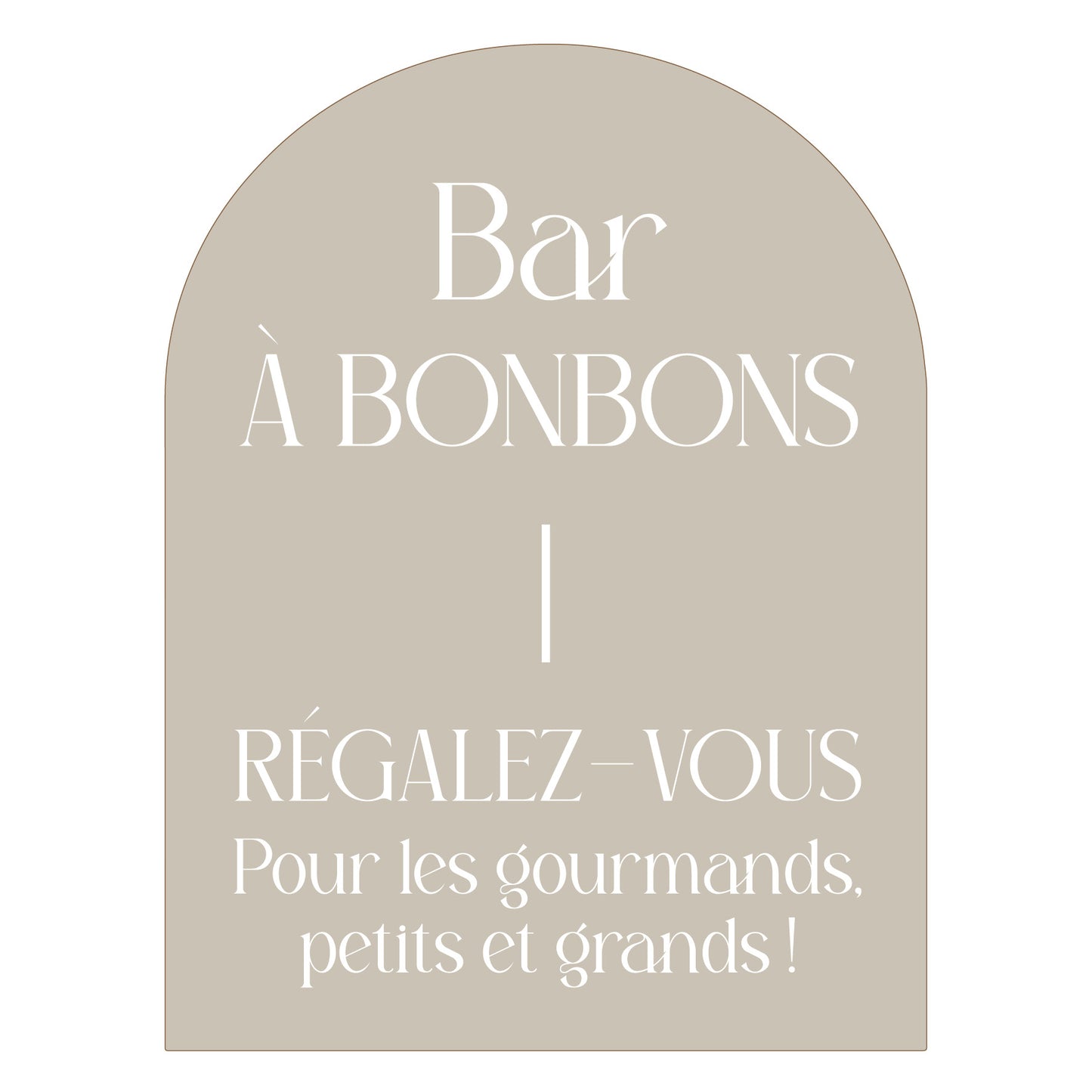 Location panneau Bar à Bonbons nude