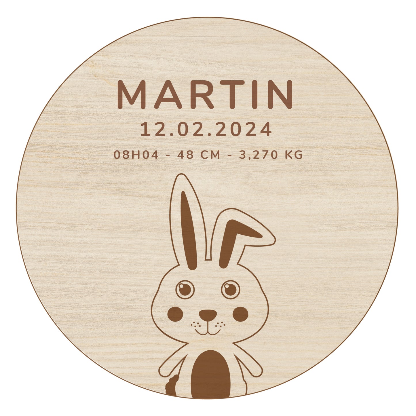 Plaque de Bienvenue Naissance - lapin 12Ø