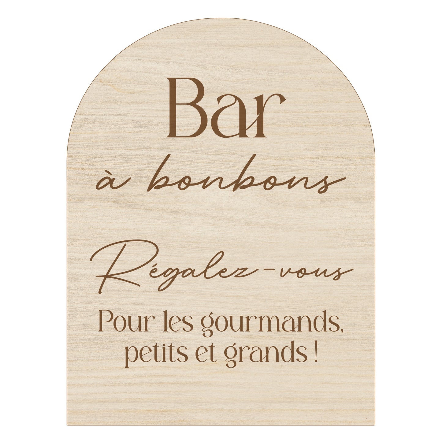 Location panneau Bar à Bonbons bois