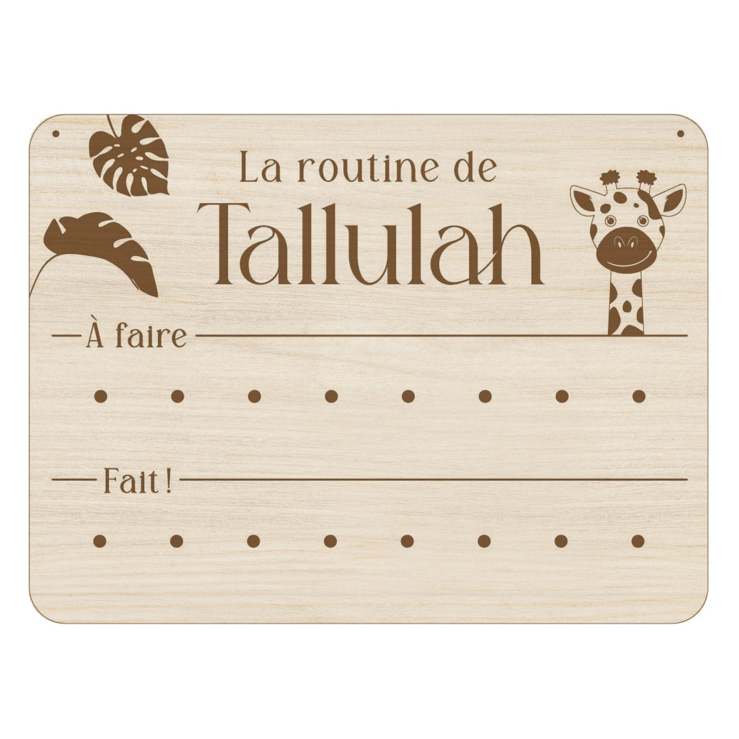 Tableau la routine, personnalisé, girafe