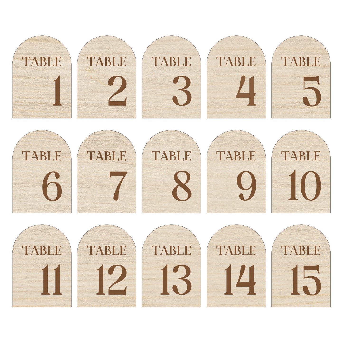 Location numéros de table en bois modèle 2