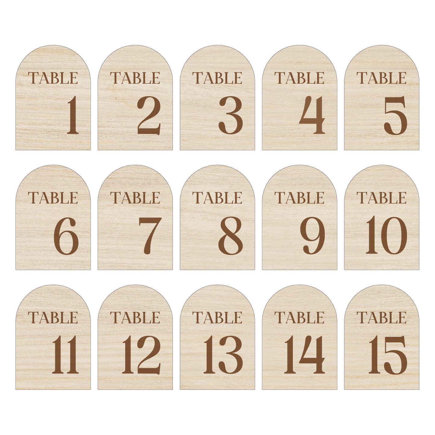 Numéros de table en bois modèle 2