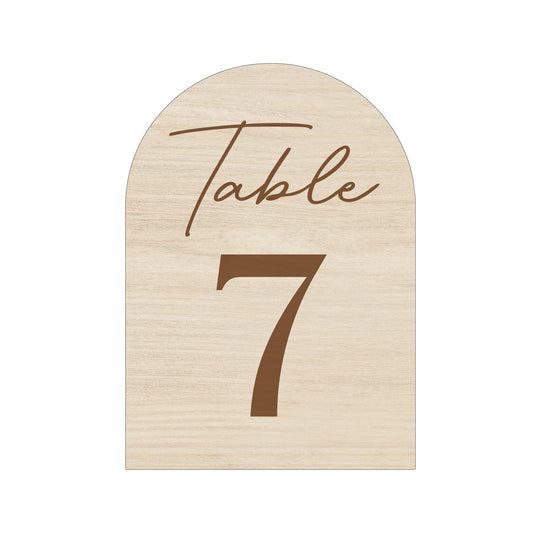 Numéros de table en bois modèle 1